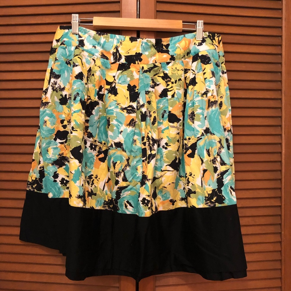 Ashley Stewart plus size brushed floral skirt 16